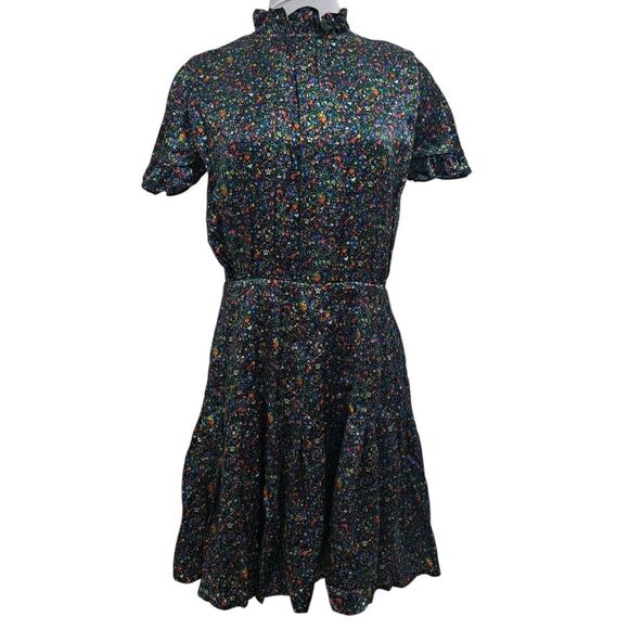 Cynthia Rowley Tina Silk Floral Ditsy Ruffle Mini Dress Size 8 Multi-Color NWT - Picture 1 of 16